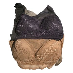 Elegant Lace Bralette Set - Black and Tan NWOT